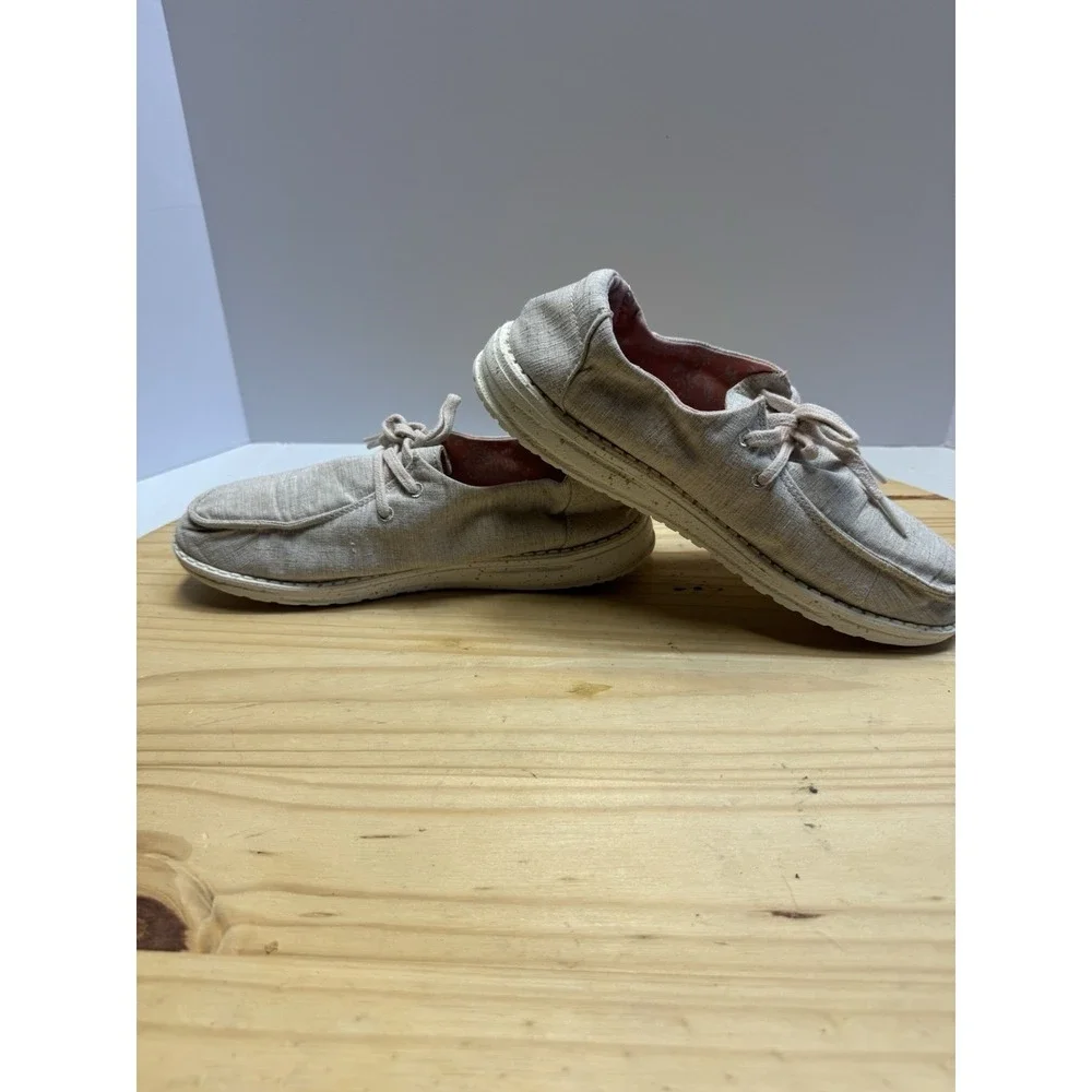 Hey Dude‎ Wendy Chambray White Nut Women's Slip On Loafer Shoes Size 8